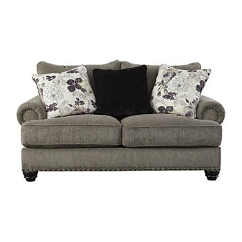 Signature Design by Ashley Semira Living Room Collection Roll-Arm Upholstered Loveseat
