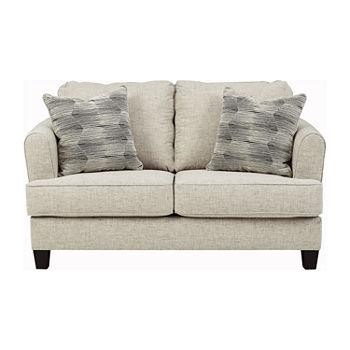 Signature Design by Ashley Calynda Living Room Collection Track-Arm Upholstered Loveseat