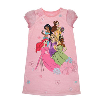 Disney Little Girls Princess Short Sleeve Crew Neck Nightgown