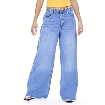 Forever 21 - Juniors Womens High Rise Wide Leg Regular Fit Jean