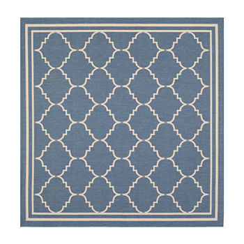 Safavieh Courtyard Collection Skin Geometric Indoor/Outdoor Square Area Rug
