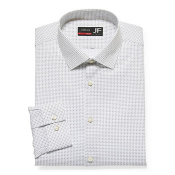 JF J.Ferrar Slim Mens Spread Collar Long Sleeve Stretch Dress Shirt