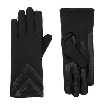 Isotoner Spandex Three-Button Length Chevron Cold Weather Gloves
