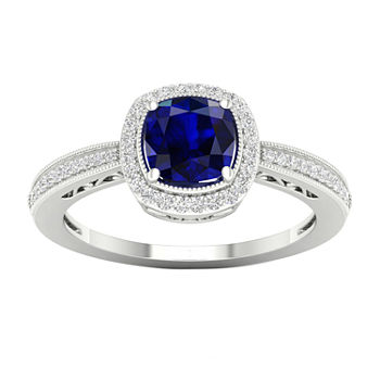 Womens 1/6 CT. T.W. Genuine Blue Sapphire 10K Gold Cocktail Ring