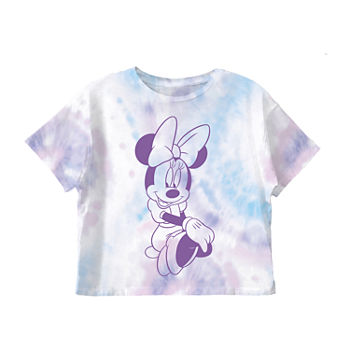Little & Big Girls Crew Neck Minnie Mouse Short Sleeve Graphic T-Shirt