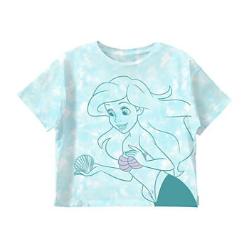 Little & Big Girls Crew Neck Ariel Short Sleeve Graphic T-Shirt