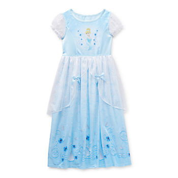 Disney Little & Big Girls Cinderella Princess Short Sleeve Crew Neck Nightgown