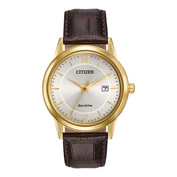 Citizen Corso Mens Brown Leather Strap Watch Aw1232-04a