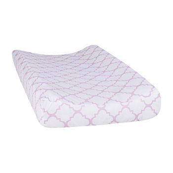 Trend Lab® Orchid Bloom Quatrefoil Changing Pad Cover