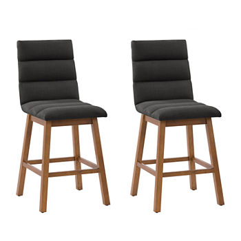 Boston Dining Collection 2-pc. Upholstered Tufted Bar Stool