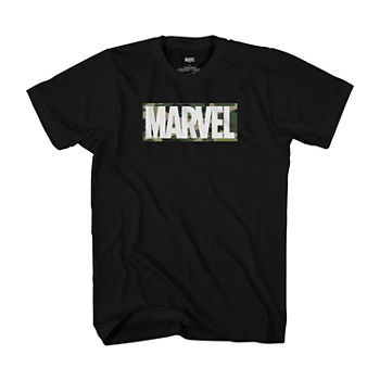 Big & Tall Mens Marvel Camo Logo Crew Neck Graphic T-Shirt