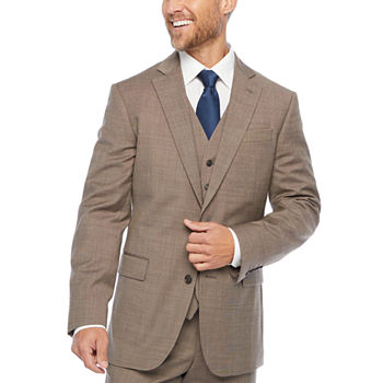 Stafford Super Suit Tan Tic Classic Fit Suit Separates