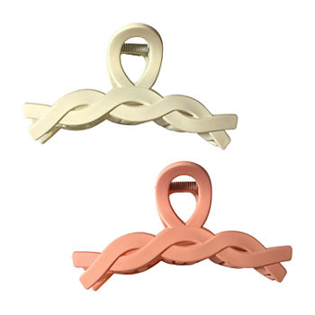 Mixit Matte Ivory & Peach Jaw 2-pc. Hair Clip