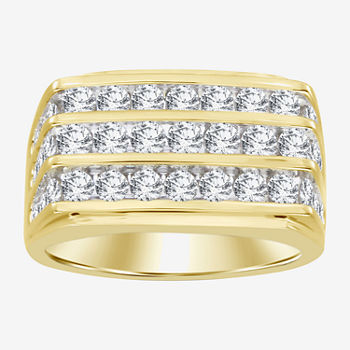 Mens 3 CT. T.W. Genuine White Diamond 10K Gold Wedding Fashion Ring