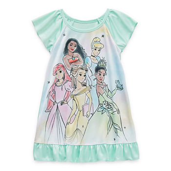 Disney Collection Toddler Girls Short Sleeve Princess Crew Neck Nightshirt