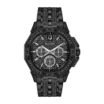 Bulova Octava Mens Black Stainless Steel Bracelet Watch 98c134