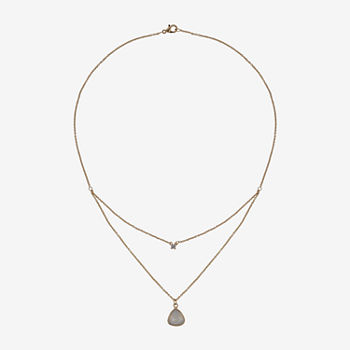 Sparkle Allure Semi-Precious Opal 16 Inch Cable Triangle Strand Necklace