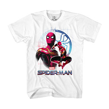 Mens Crew Neck Short Sleeve Regular Fit Marvel Spiderman Graphic T-Shirt