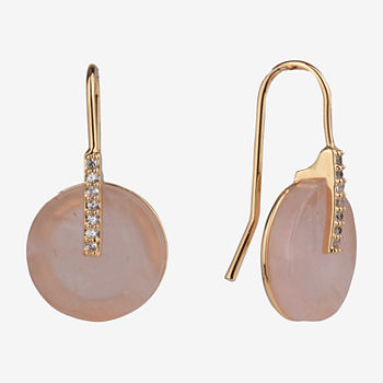 Sparkle Allure Semi-Precious Quartz Round Drop Earrings