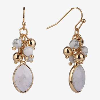 Sparkle Allure Semi-Precious Howlite Pear Drop Earrings