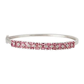 LIMITED QUANTITIES  Genuine Pink Tourmaline Sterling Silver Bangle