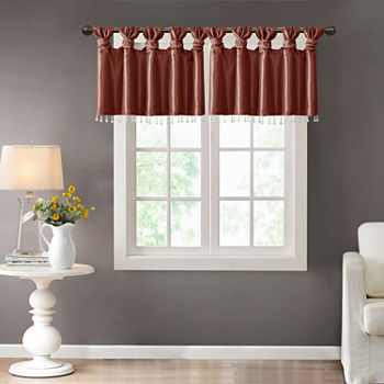 Madison Park Natalie 50"W X 26"L Lightweight Twisted Tab Top Tailored Valance