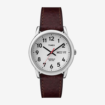 Timex Mens Brown Leather Strap Watch T200419j