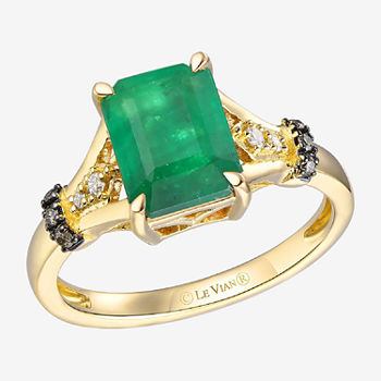 Le Vian Grand Sample Sale® Ring featuring 2 cts.Emerald, 1/20 cts. Nude Diamonds™ , 1/20 cts. Chocolate Diamonds®  set in 14K Honey Gold™