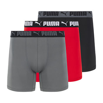 Puma Mens 3 Pack Athletic Fit Boxer Briefs