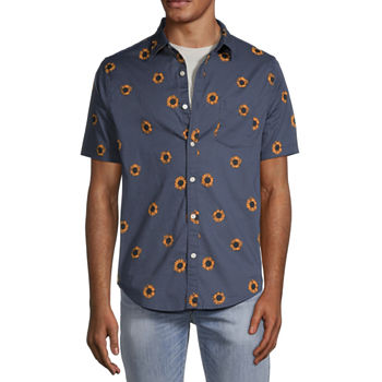 Arizona Mens Classic Fit Short Sleeve Button-Down Shirt