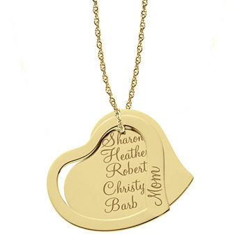 Personalized 14K Gold Over Silver Family Name Pendant Necklace
