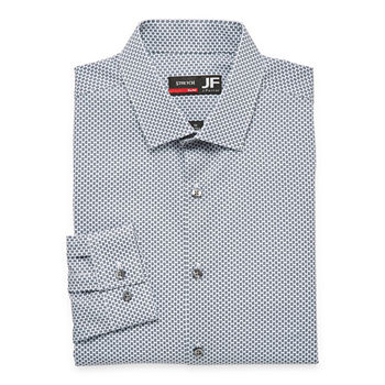 JF J.Ferrar Slim Mens Point Collar Long Sleeve Dress Shirt