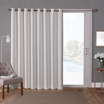 Exclusive Home Curtains Sateen Patio Energy Saving Blackout Grommet Top Single Patio Door Curtain