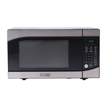 Commercial Chef 0.9-Cu. Ft. Countertop Microwave with Push Button Door Release - Stainless Steel Trim