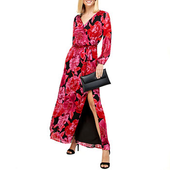Premier Amour Long Sleeve Floral Maxi Dress