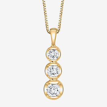Womens 1/8 CT. T.W. Genuine White Diamond 14K Gold Pendant