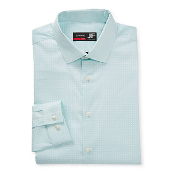 JF J.Ferrar Slim Ultra Comfort Mens Spread Collar Long Sleeve Easy Care Stretch Dress Shirt