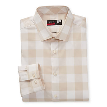 JF J.Ferrar Slim Ultra Comfort Mens Spread Collar Long Sleeve Easy Care Stretch Dress Shirt
