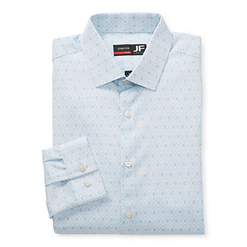 JF J.Ferrar Slim Mens Point Collar Long Sleeve Stretch Fabric Dress Shirt