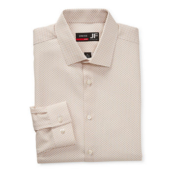 JF J.Ferrar Slim Mens Point Collar Long Sleeve Stretch Dress Shirt