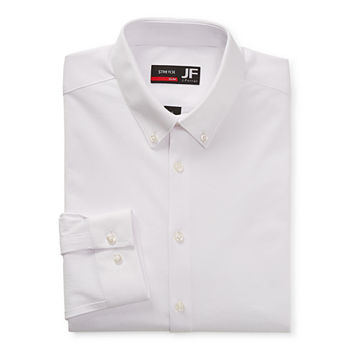JF J.Ferrar Slim Mens Button Down Collar Long Sleeve Stretch Dress Shirt