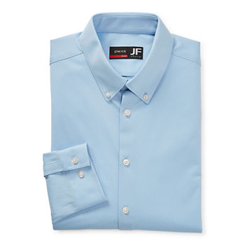 JF J.Ferrar Mens Button Down Collar Long Sleeve Easy Care Stretch Fabric Dress Shirt