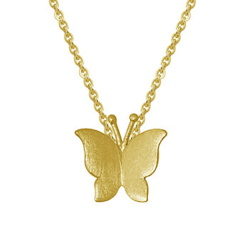 Itsy Bitsy 14K Gold Over Silver Sterling Silver 16 Inch Butterfly Pendant Necklace
