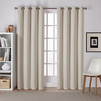 Exclusive Home Curtains Sateen Blackout Grommet Top Set of 2 Curtain Panel