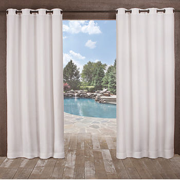 Exclusive Home Curtains Delano Light-Filtering Grommet Top Set of 2 Outdoor Curtain Panel