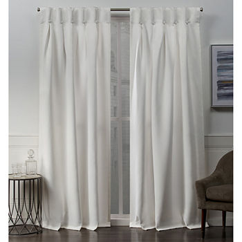 Exclusive Home Curtains Sateen Button Energy Saving Blackout Back Tab Set of 2 Curtain Panel