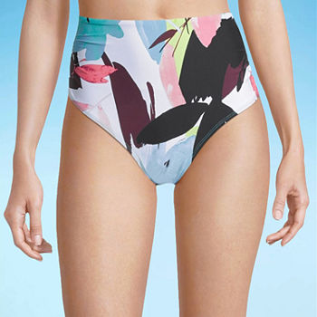 Sonnet Shores Womens Leaf High Waist Bikini Swimsuit Bottom