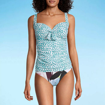 Sonnet Shores Lined Animal Tankini Swimsuit Top