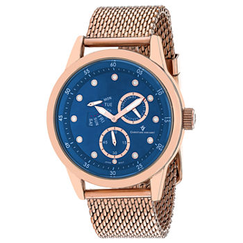 Christian Van Sant Mens Rose Goldtone Stainless Steel Bracelet Watch Cv8715