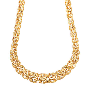 Made In Italy Womens 17 Inch 14K Gold Link Necklace